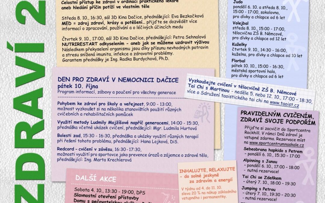 Zveme Vás na Dny zdraví v nemocnici